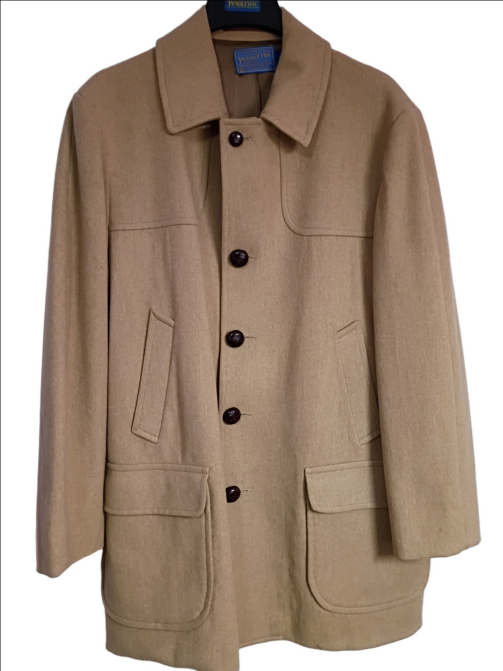60's Pendleton Men's Tan Wool Coat